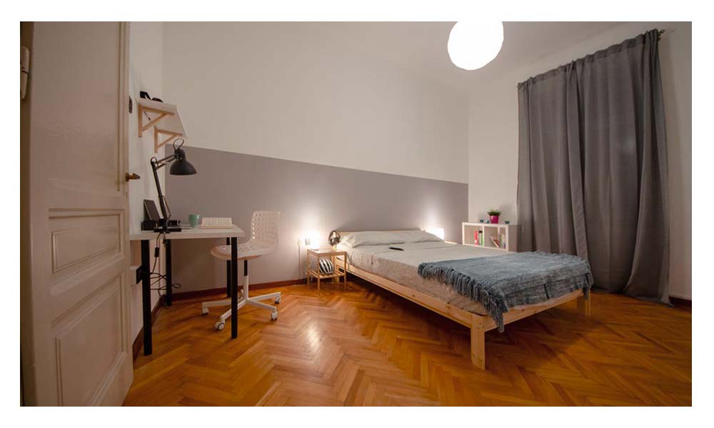 vista della camera da letto numero 1 per l'appartamento in Via Franca a Trieste