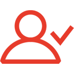 Icona di inquilini con simbolo di approvazione