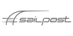 sailpost Logo SailPost con una pinna con effetto vento o velocità