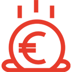 Icona con simbolo euro ad indicare il risparmio